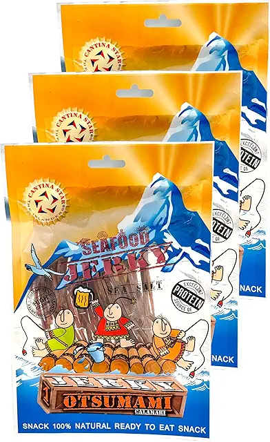 Cantina Star Otsumami calamari jerky, pack of 3